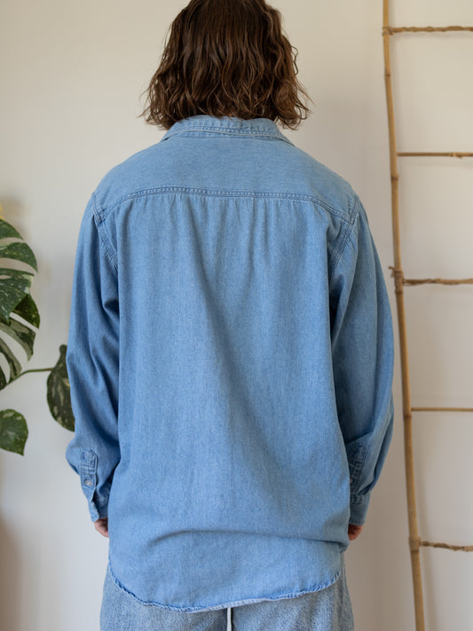 Mickey Embroidered Denim Shirt - L