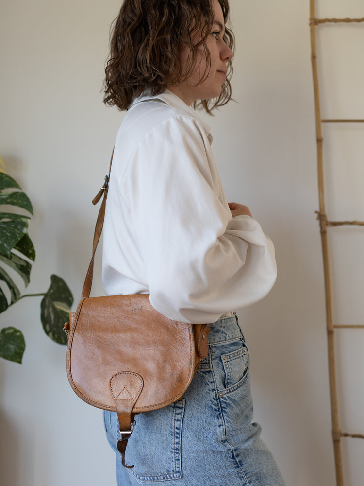 Tan Leather Crossbody Bag