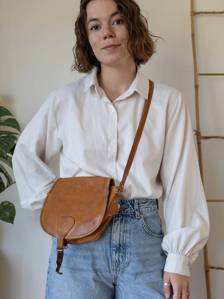 Tan Leather Crossbody Bag