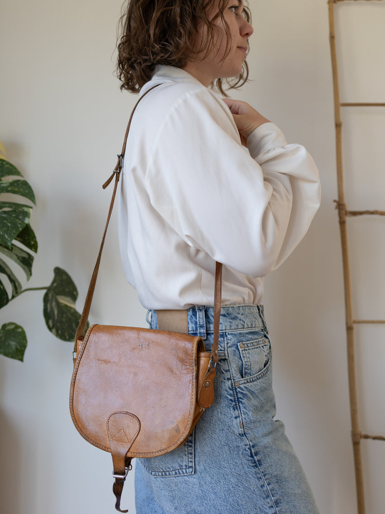 Tan Leather Crossbody Bag
