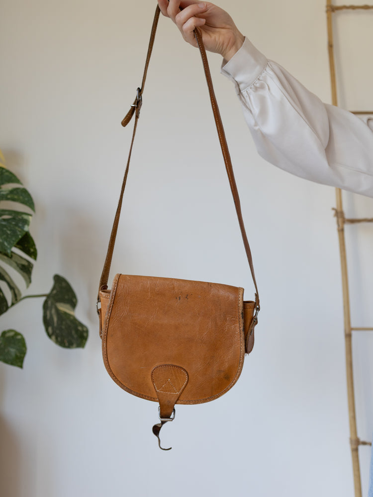 Tan Leather Crossbody Bag