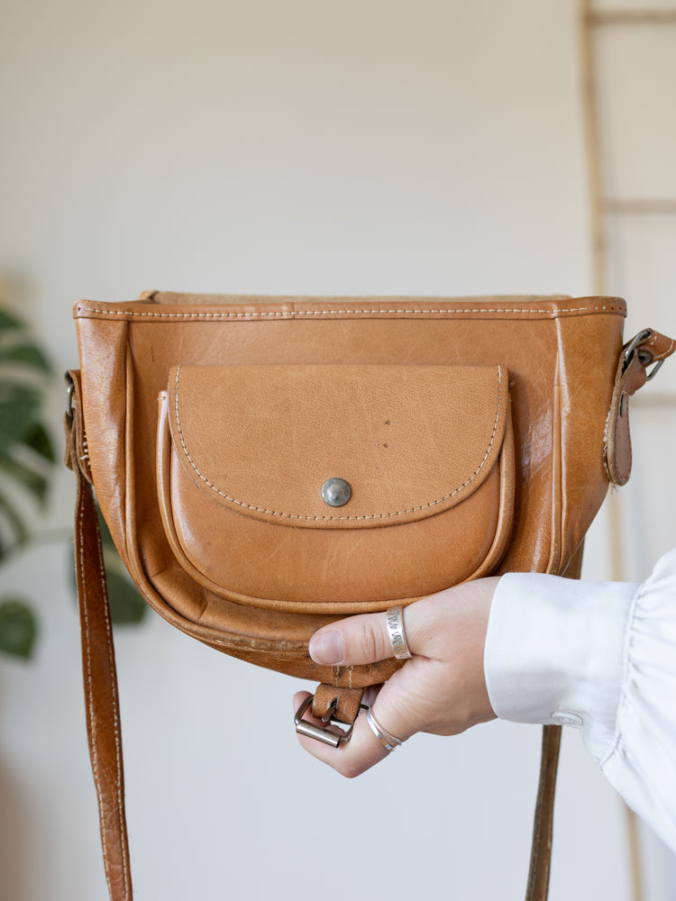 Tan Leather Crossbody Bag