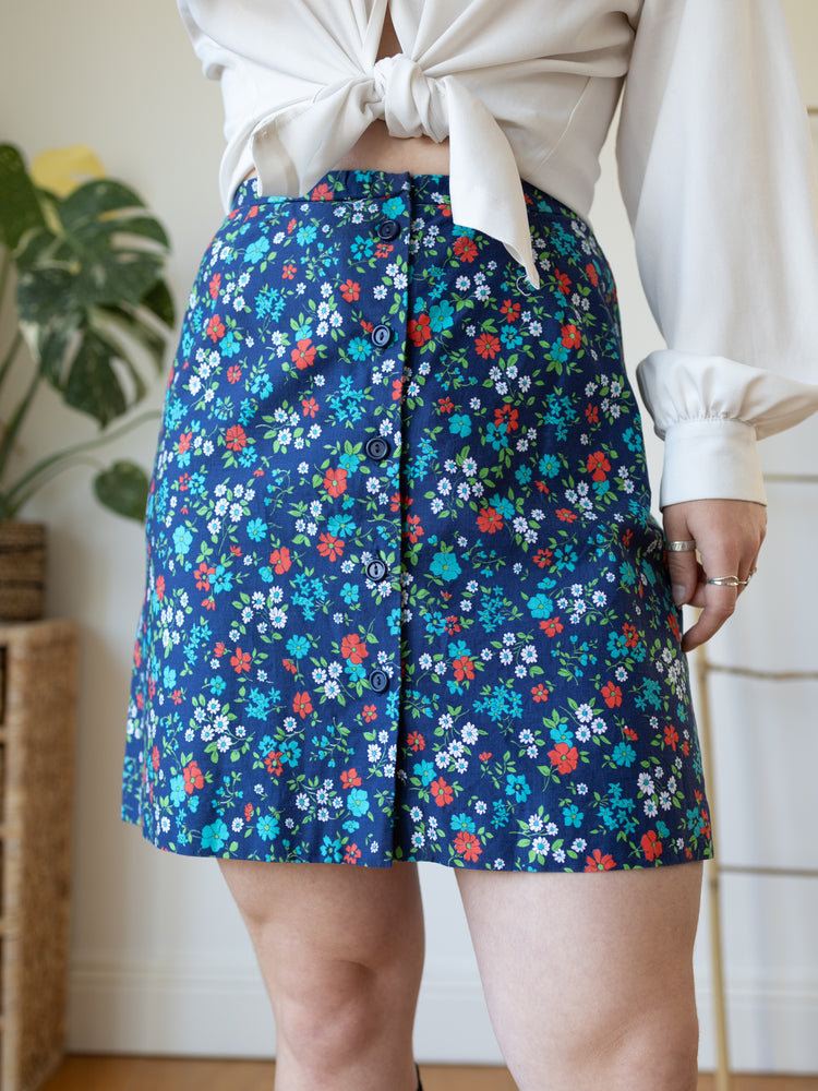 St Michael Ditsy Floral Mini Skirt - 27"