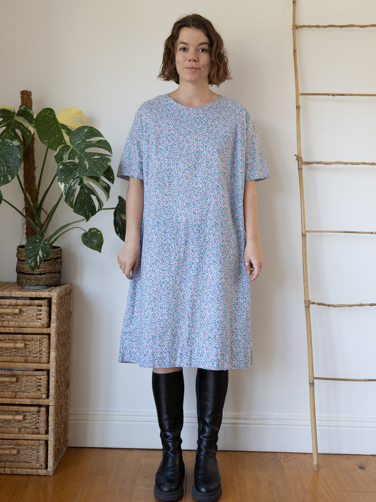 70s Ditsy Floral Shift Dress - XL