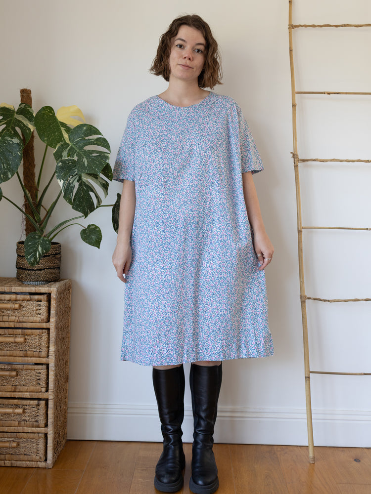 70s Ditsy Floral Shift Dress - XL