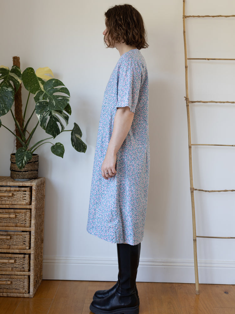 70s Ditsy Floral Shift Dress - XL