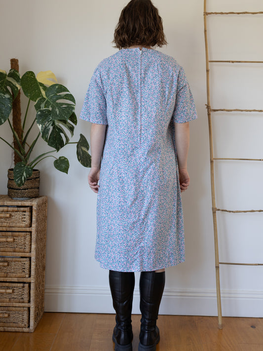 70s Ditsy Floral Shift Dress - XL