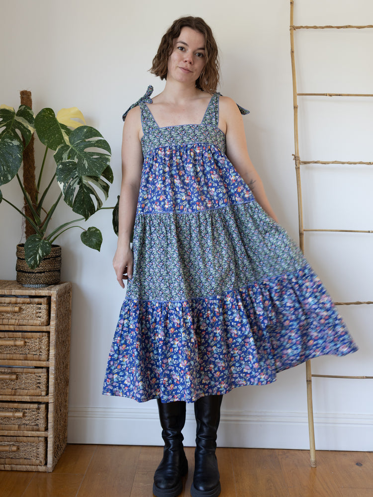 70s Anna Belinda Pinafore Dress - S