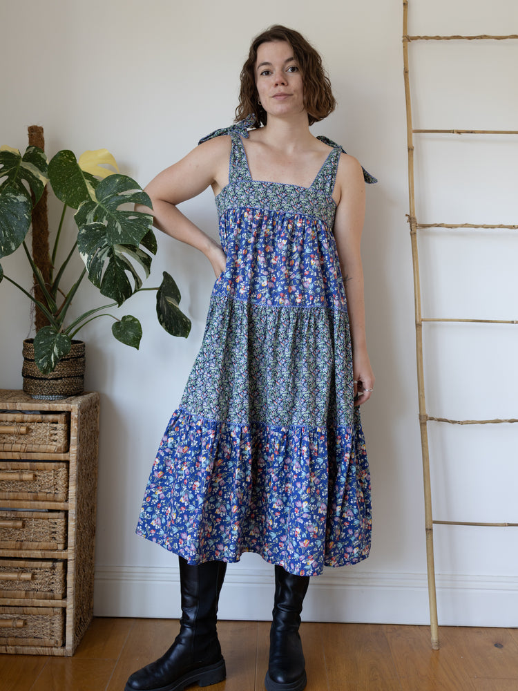 70s Anna Belinda Pinafore Dress - S