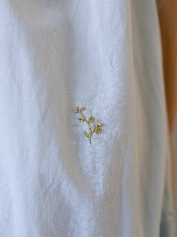 70s Laura Ashley Hand-Embroidered Crochet Dress - XS