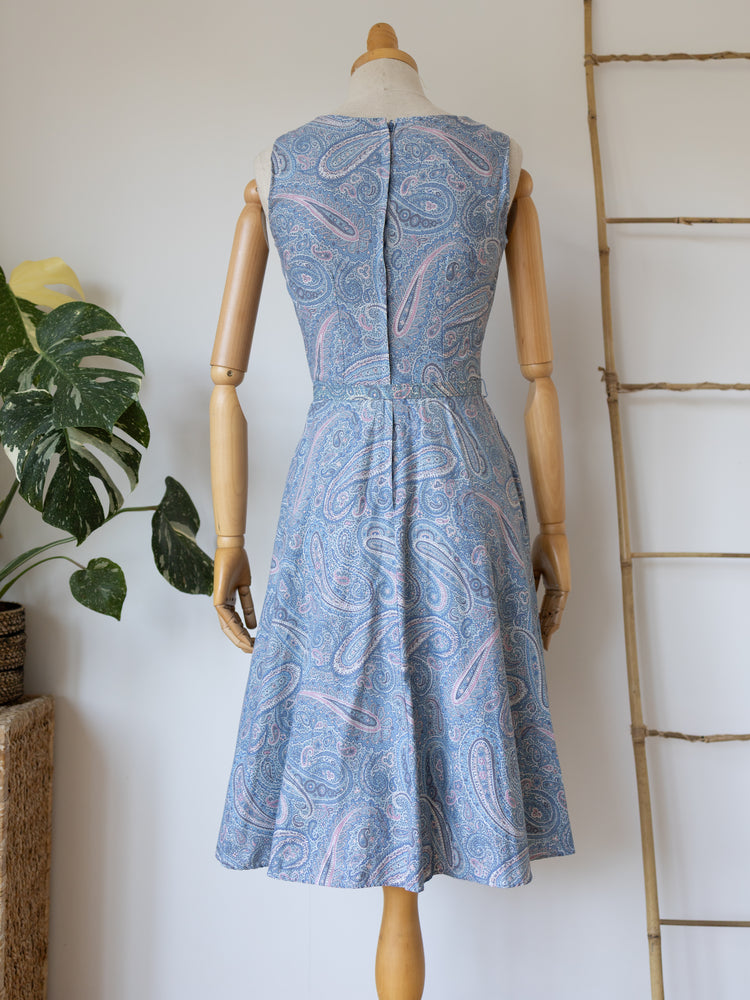 70s Paisley Midi Dress - XS