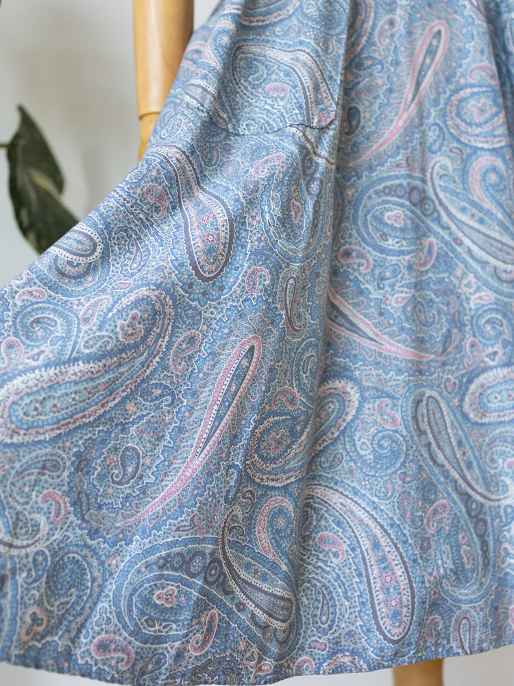 70s Paisley Midi Dress - XS