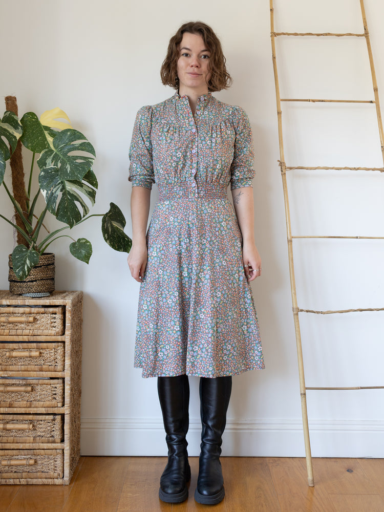 70s Richard Shops Ditsy Floral Midi Dress - S