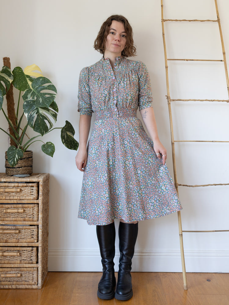 70s Richard Shops Ditsy Floral Midi Dress - S