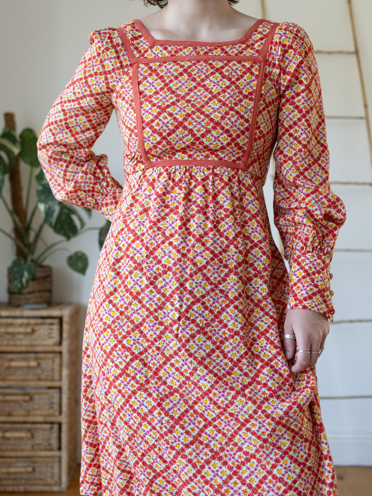 70s Wallis Ditsy Floral Dress - S