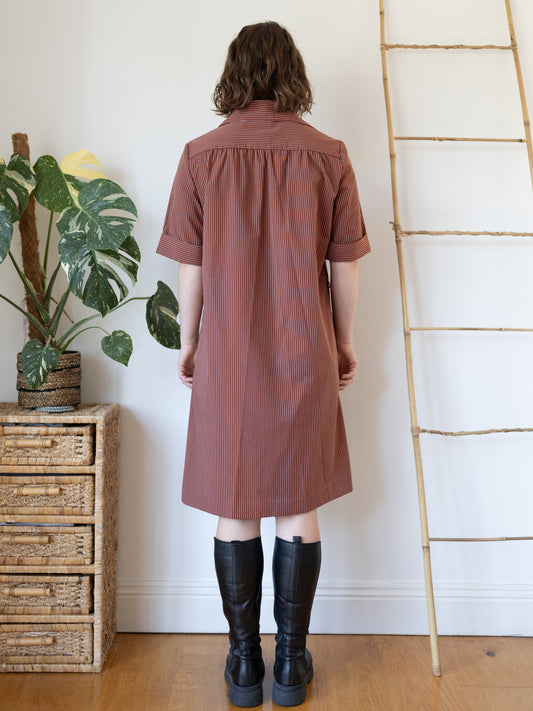 70s St Michael Striped Midi Dress - L