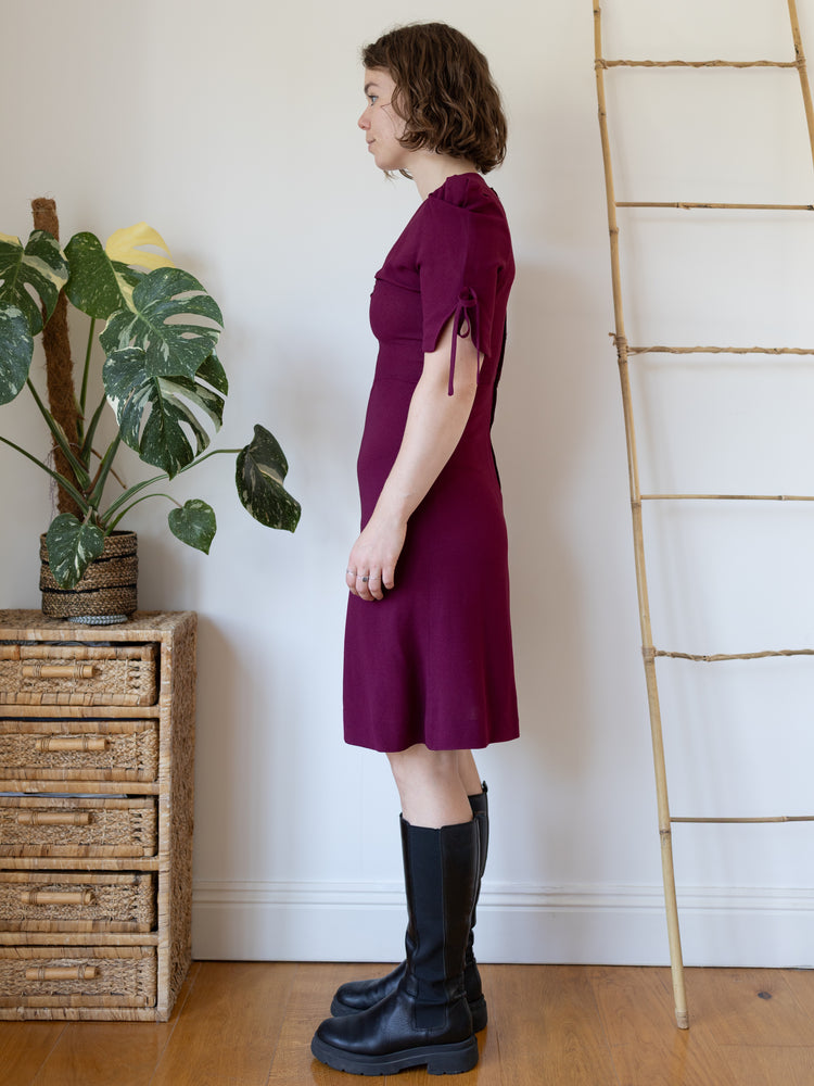 70s Moss Crepe Mini Dress - XS