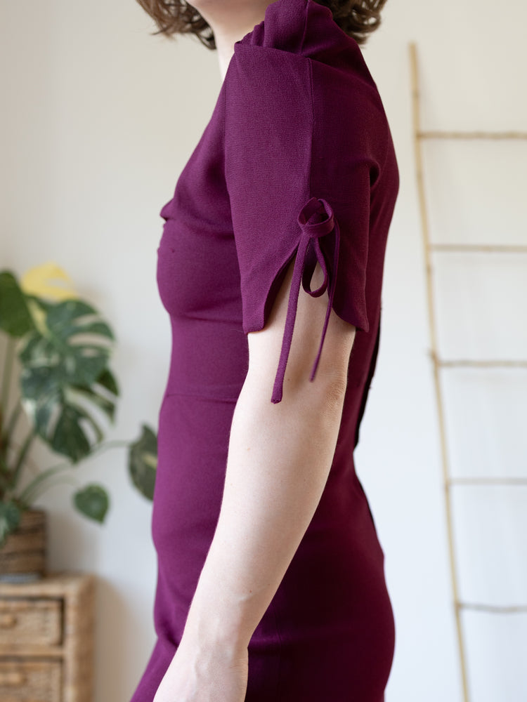 70s Moss Crepe Mini Dress - XS