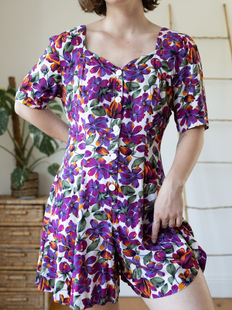 90s Cross Back Playsuit - M