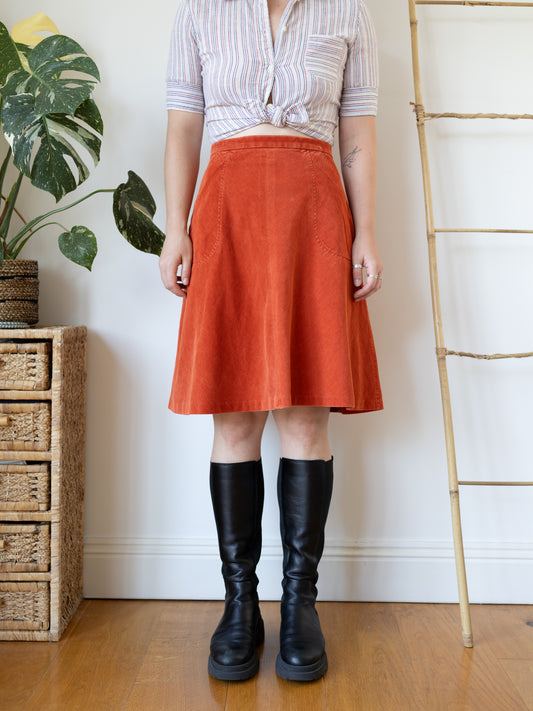 70s St Michael Corduroy Skirt - 30"