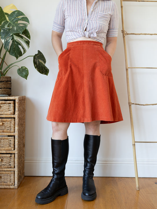 70s St Michael Corduroy Skirt - 30"