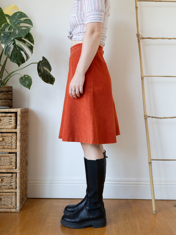 70s St Michael Corduroy Skirt - 30"