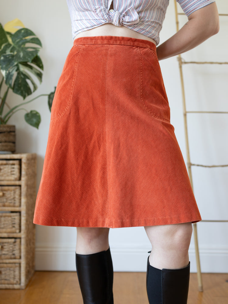 70s St Michael Corduroy Skirt - 30"