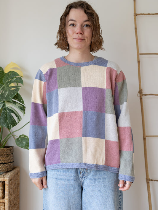 90s Orvis Patchwork Pastel Jumper - L