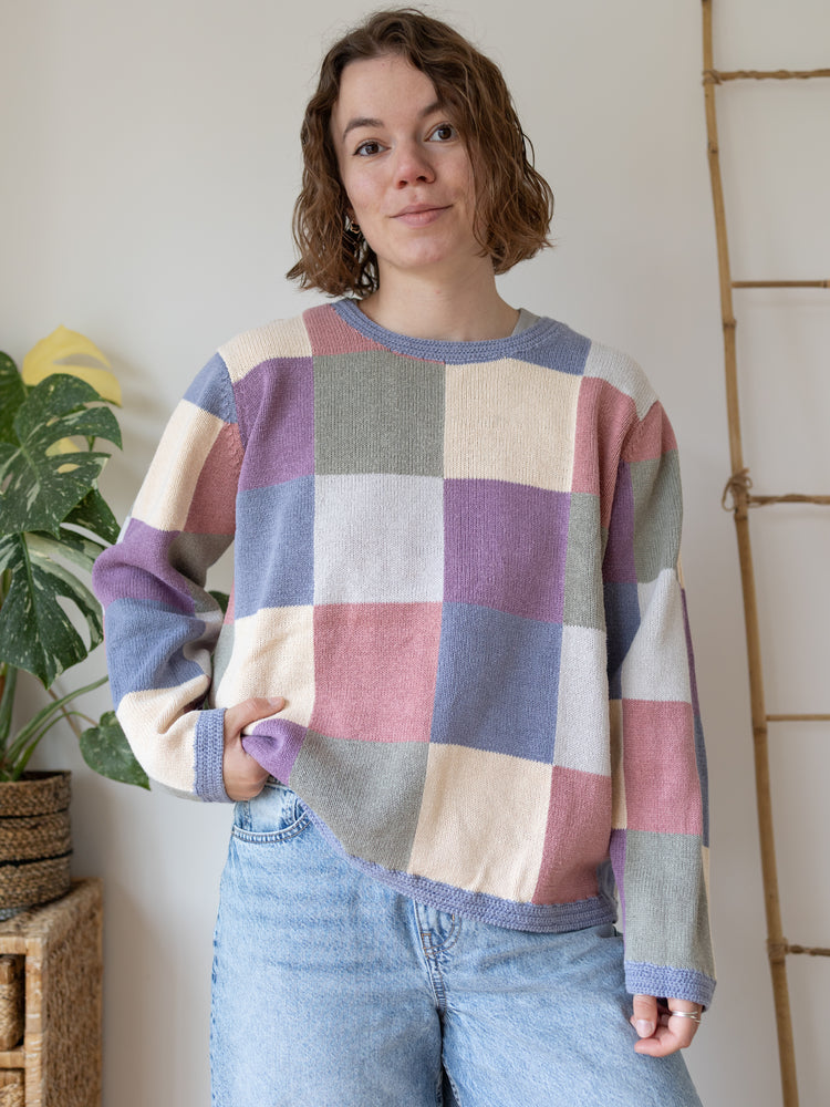 90s Orvis Patchwork Pastel Jumper - L