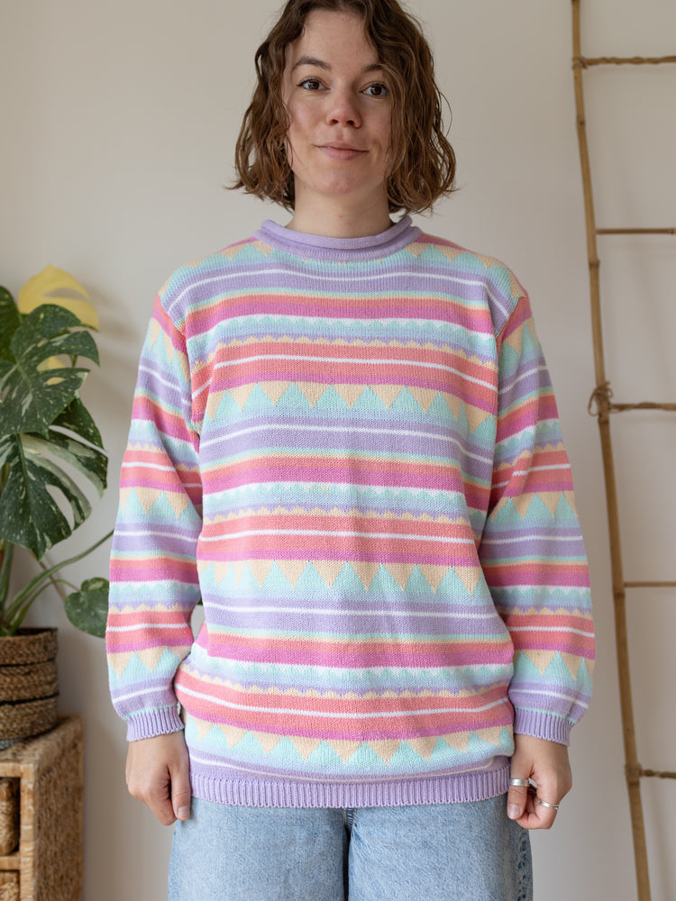 90s Tulchan Pastel Aztec Jumper - M