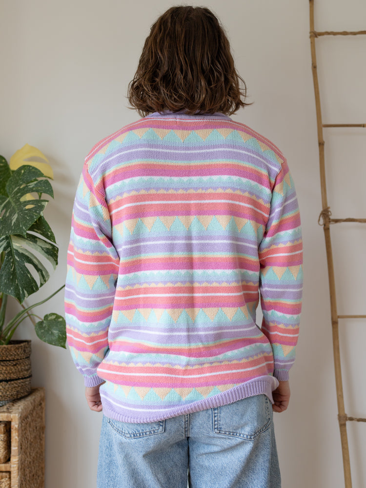 90s Tulchan Pastel Aztec Jumper - M
