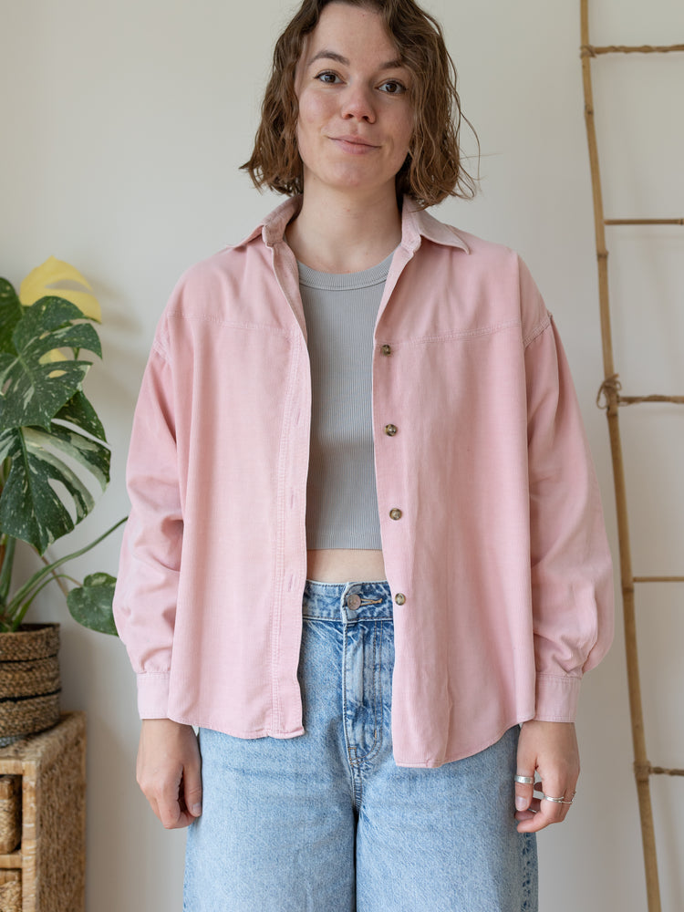 90s Laura Ashley Pink Corduroy Shirt - L
