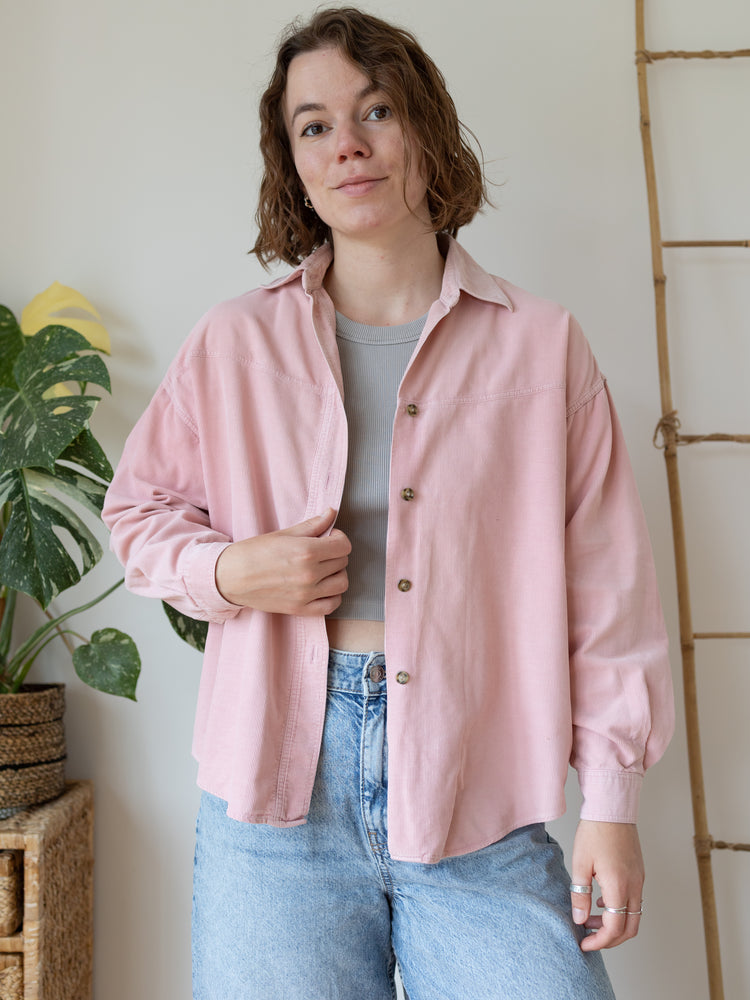 90s Laura Ashley Pink Corduroy Shirt - L