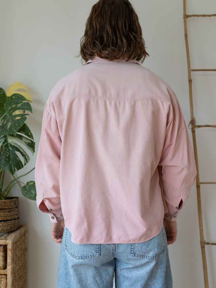 90s Laura Ashley Pink Corduroy Shirt - L