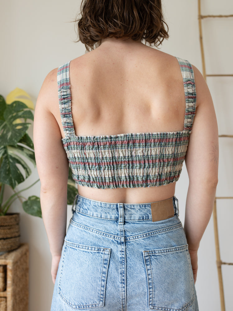00s New Frontier Checkered Crop Top - S