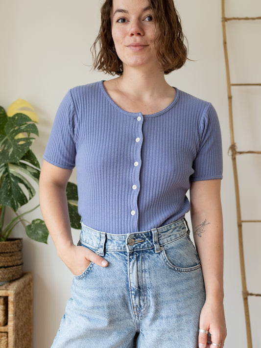 90s Laura Ashley Ribbed Top - M