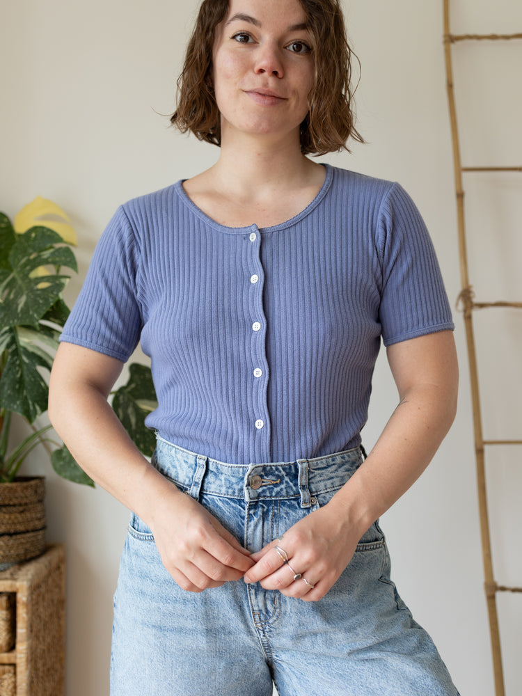 90s Laura Ashley Ribbed Top - M
