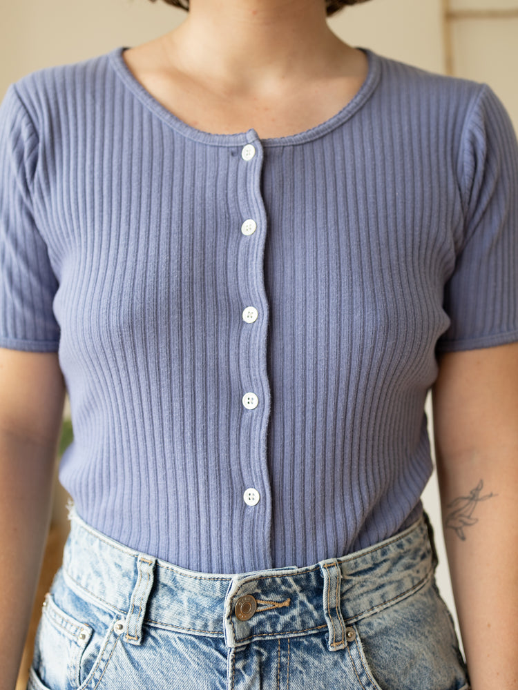90s Laura Ashley Ribbed Top - M
