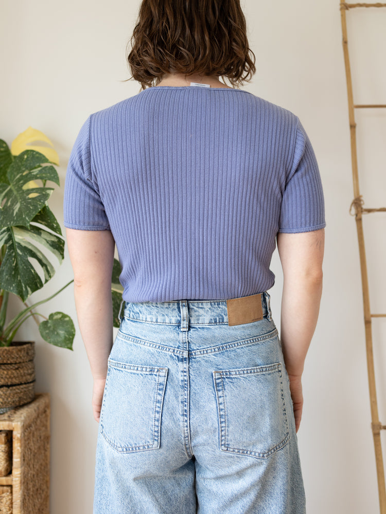 90s Laura Ashley Ribbed Top - M