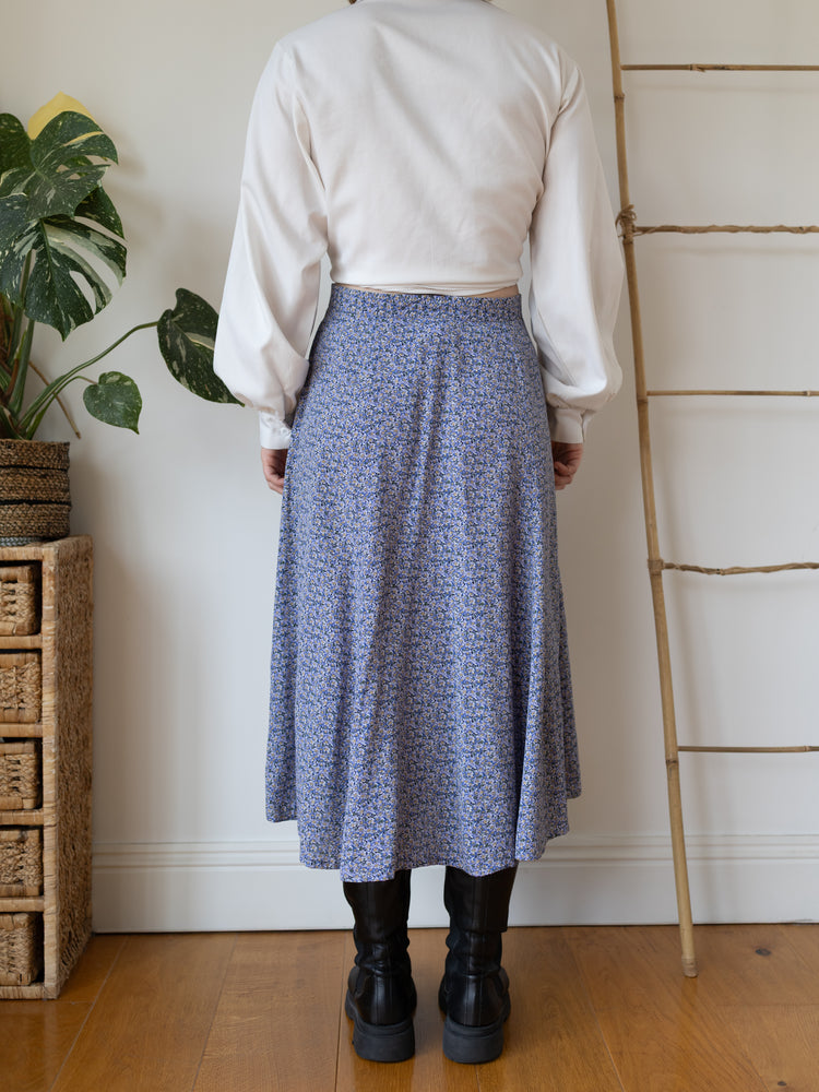 90s Laura Ashley Button Down Skirt - 30"