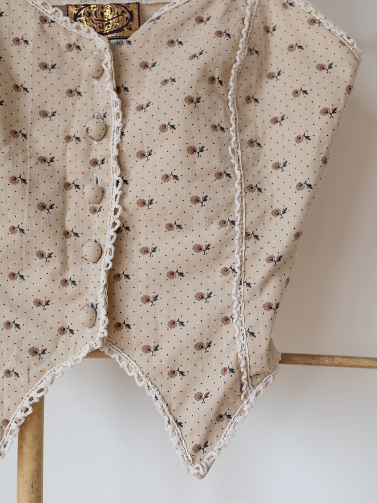 70s Marion Donaldson Floral Crop Top - XS