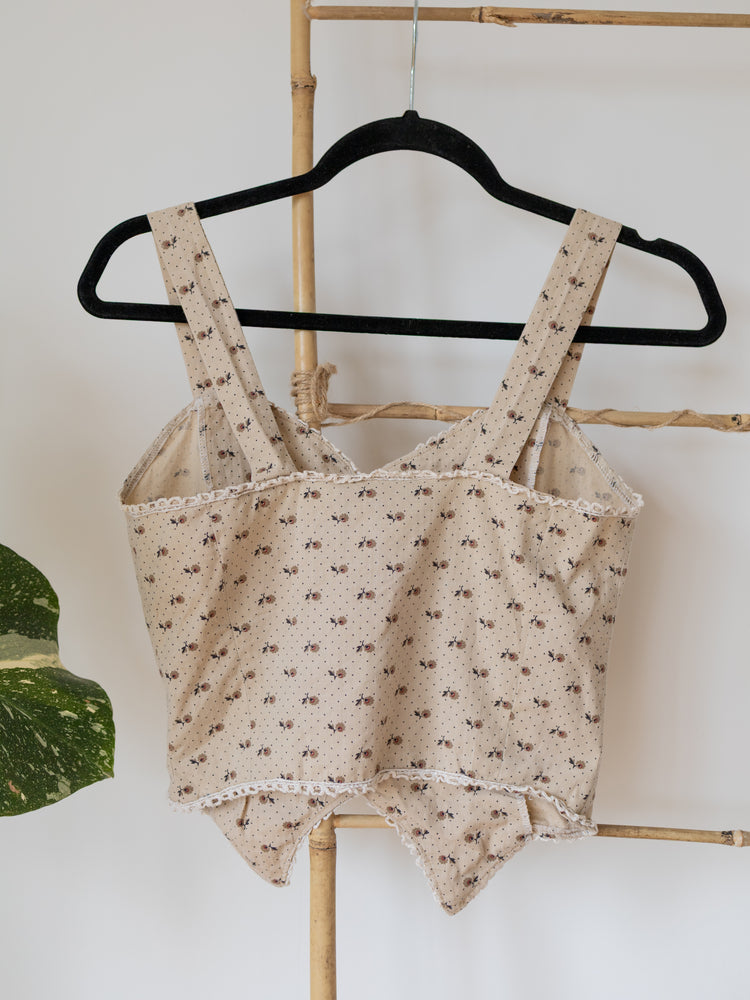 70s Marion Donaldson Floral Crop Top - XS