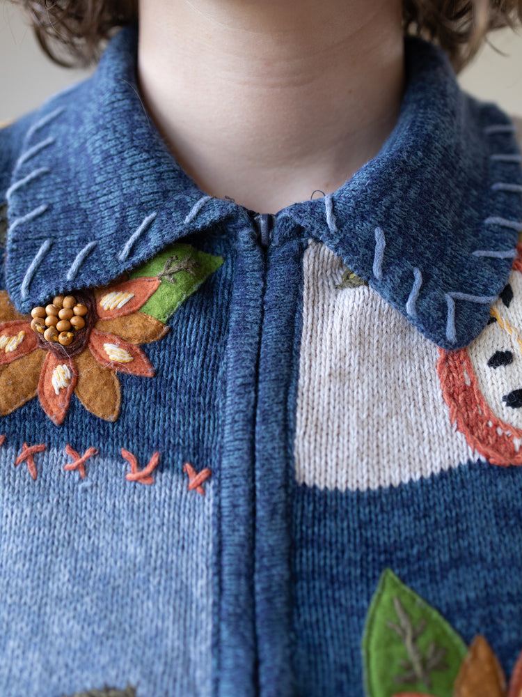 90s Sunflower Embroidered Vest - M