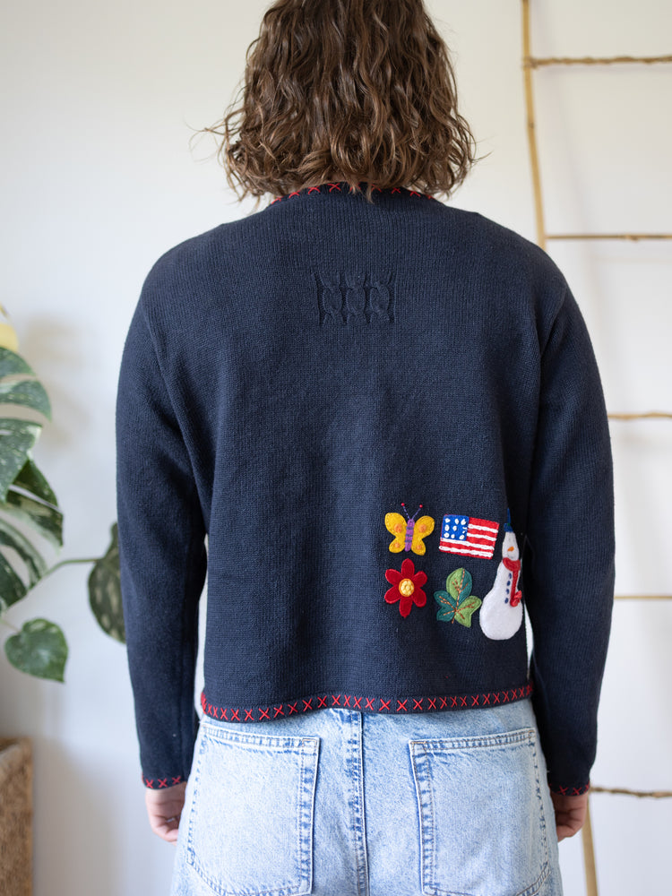 90s Months of the Year Cardigan - M