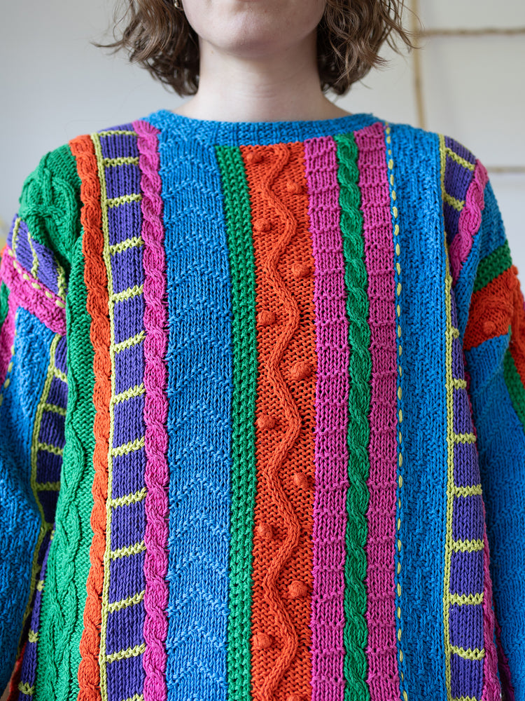 80s Jaeger Funky Colourblock Jumper - XL