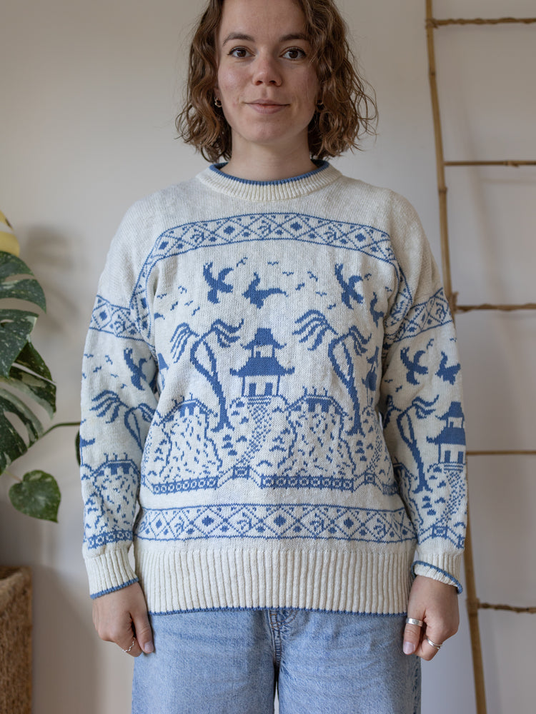90s Concepts Chinoiserie Pattern Jumper - M