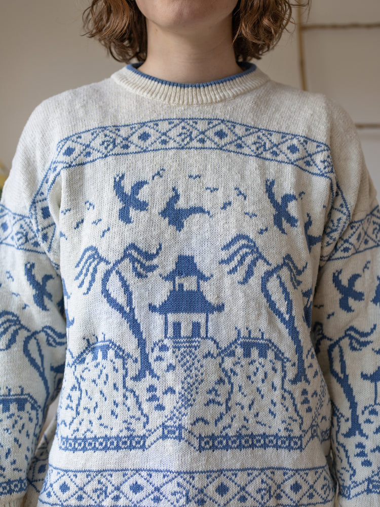 90s Concepts Chinoiserie Pattern Jumper - M