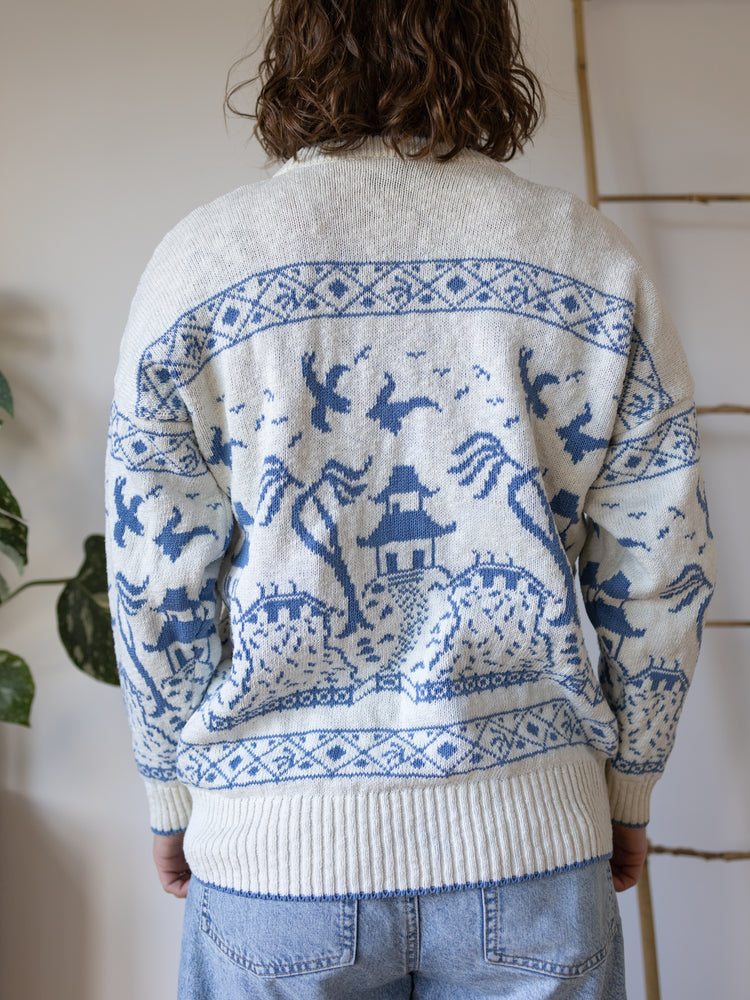 90s Concepts Chinoiserie Pattern Jumper - M