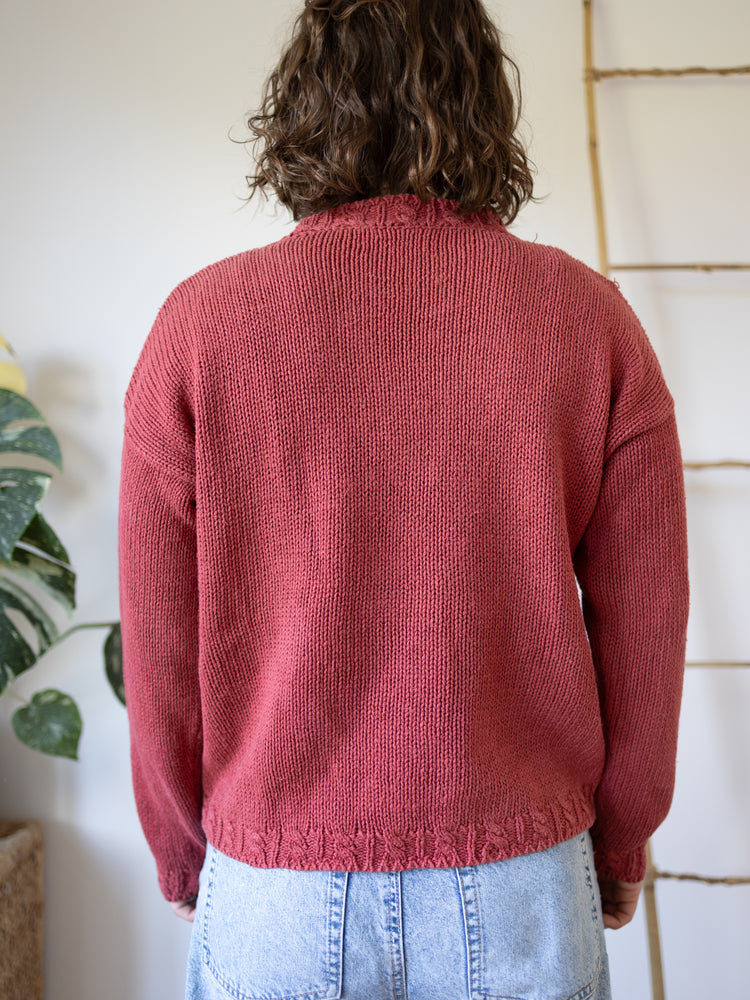 90s Embroidered Patchwork Jumper - M