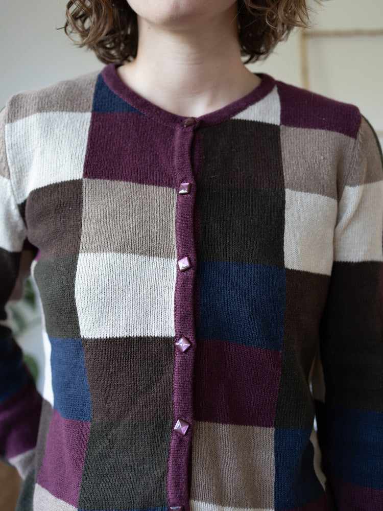 90s Christopher & Banks Patchwork Cardigan - S